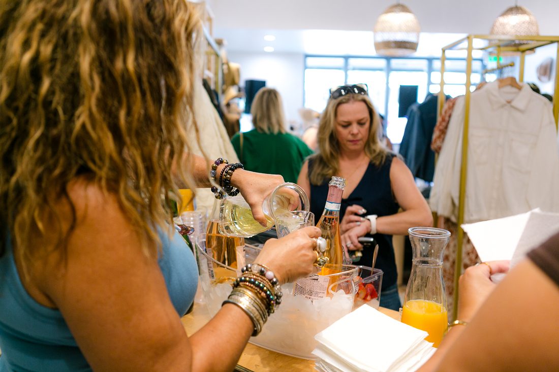 Champagne and wine bar setup